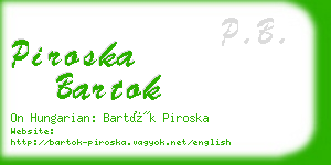 piroska bartok business card